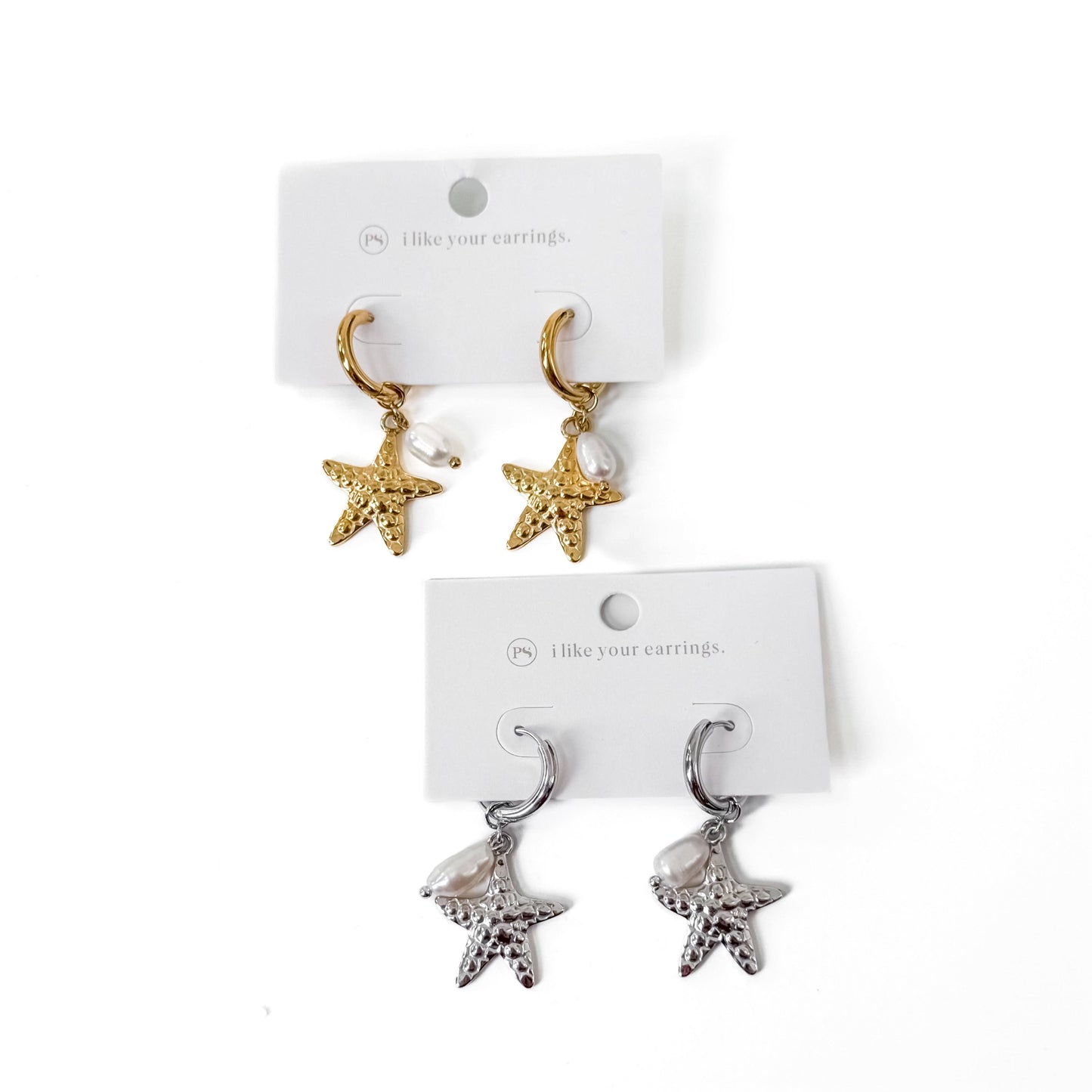 Ocean Pearl Starfish Earrings - WATERPROOF
