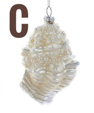 *FINAL SALE* White Shell Ornament