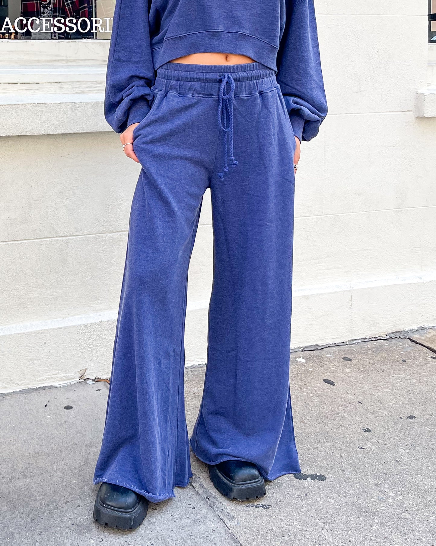 Ribbed Wide Leg Oversize Sweatpants