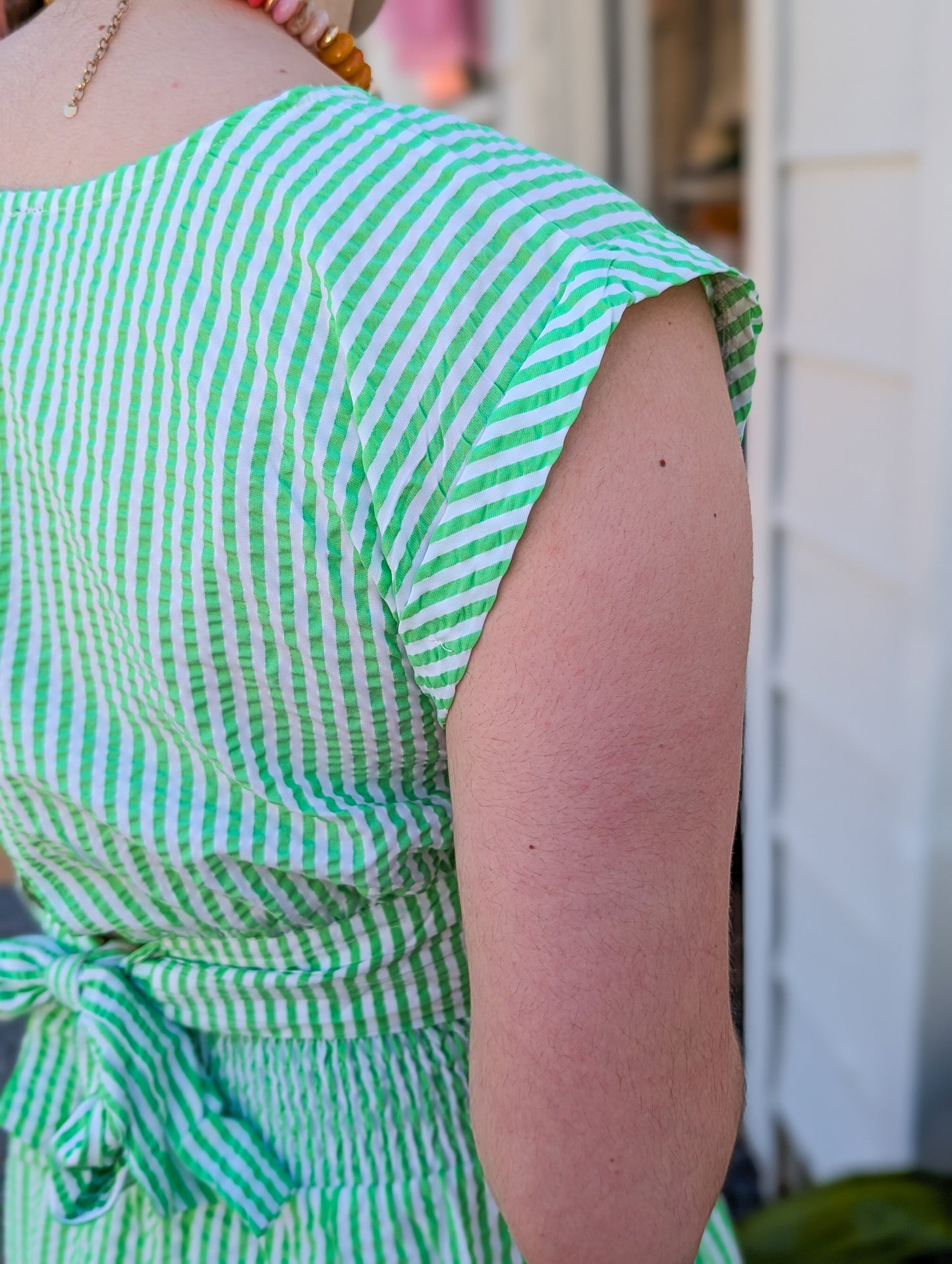 Flowy Mint Green Pin Striped Top