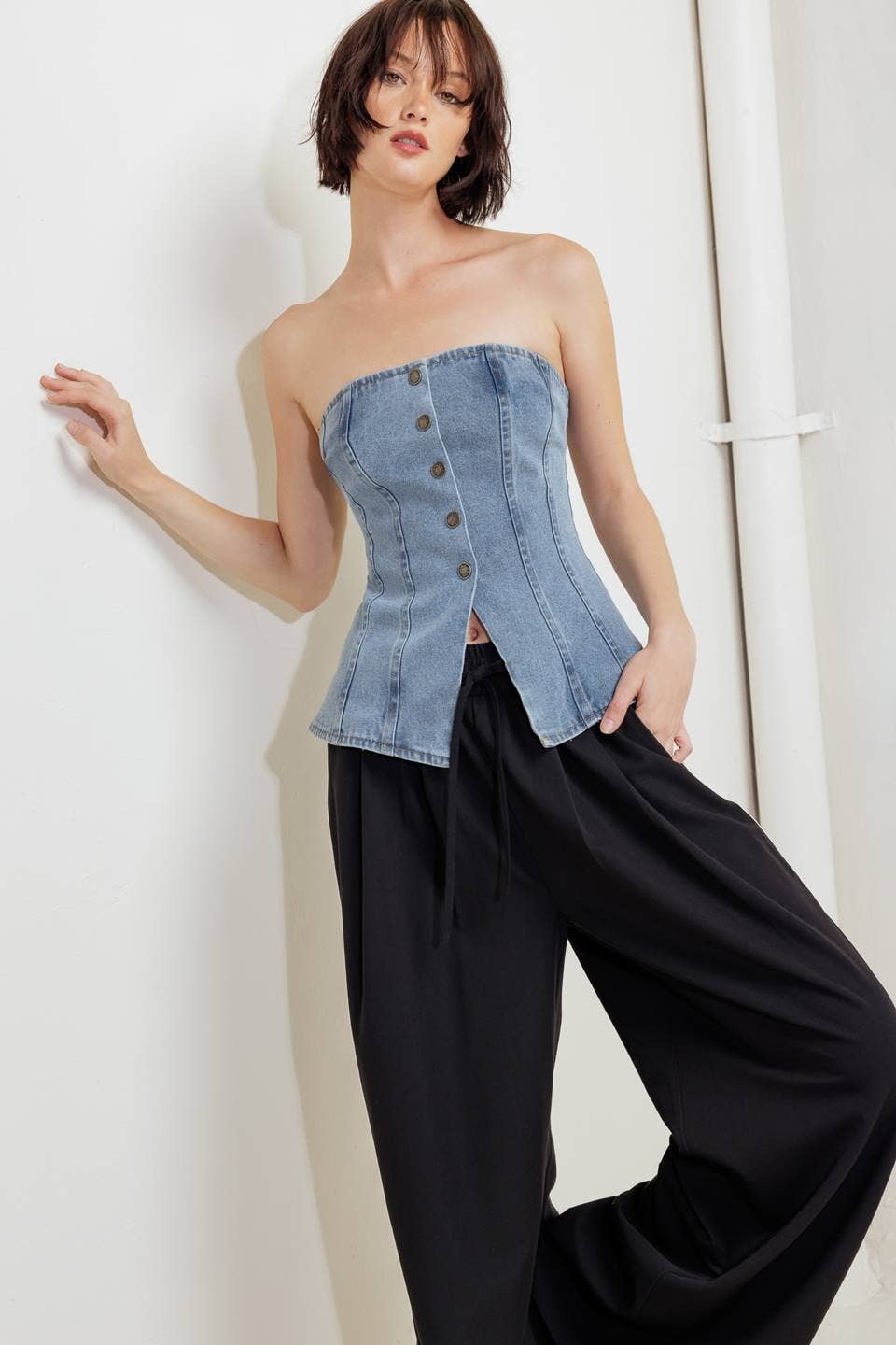 *FINAL SALE* Indigo Washed Denim Top