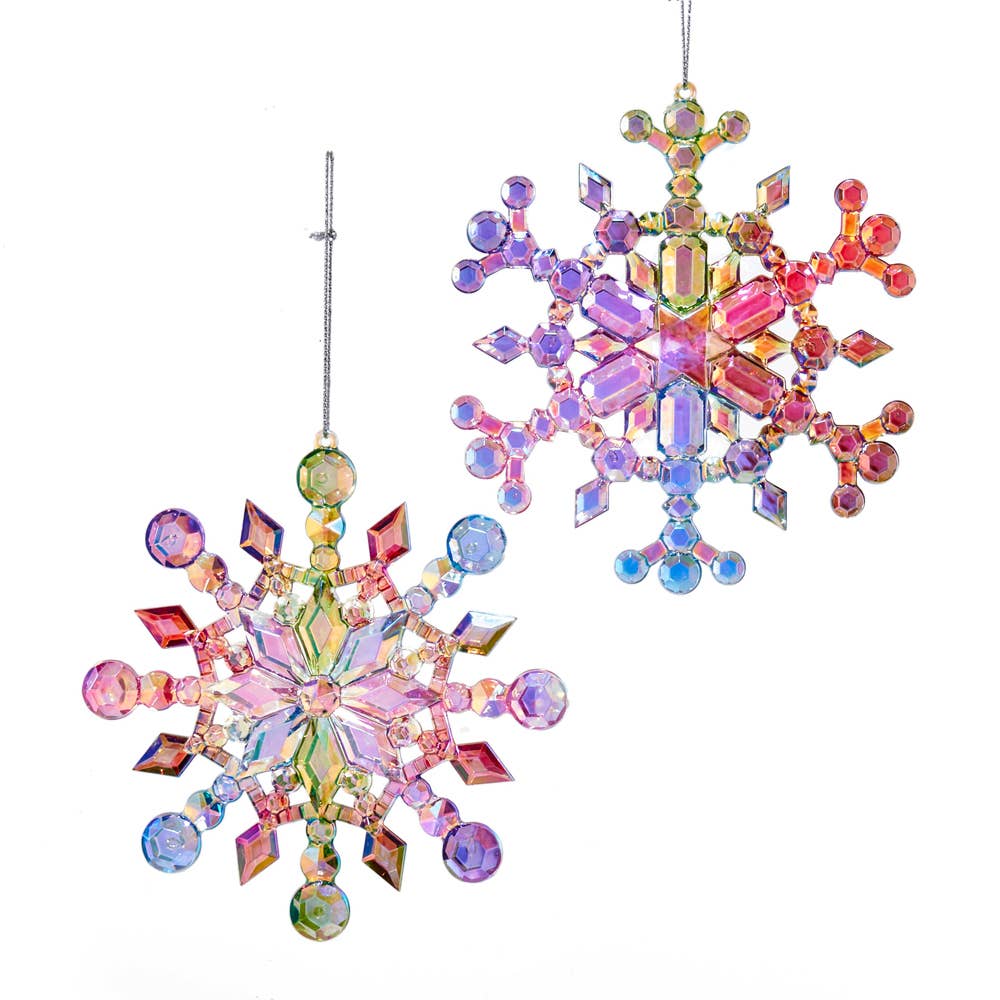 *FINAL SALE* Multi Colored Plastic Snowflake Ornament