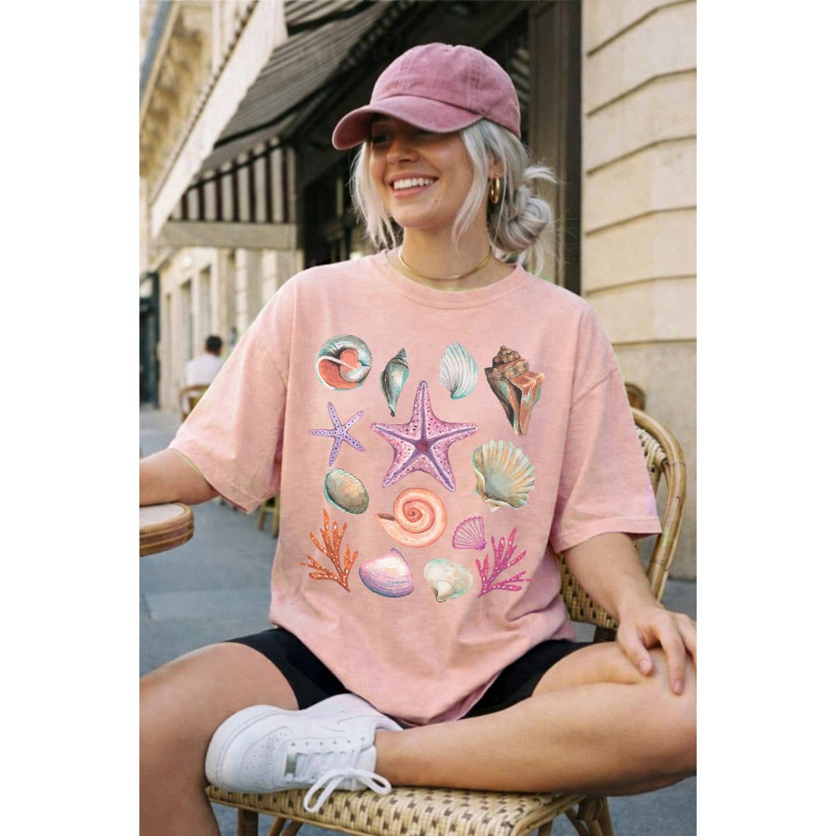Marine Life Oversized Mineral Graphic Tee