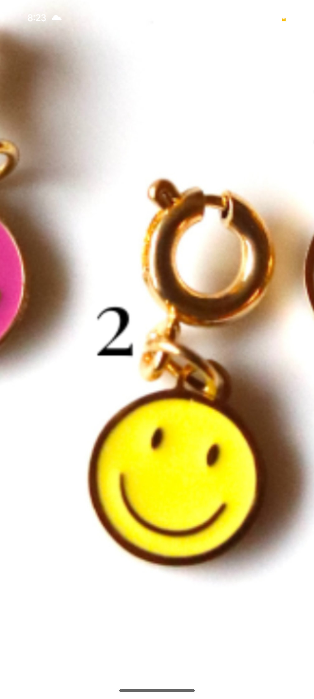 Stainless Steel Gold Plated Smiley Face Charms