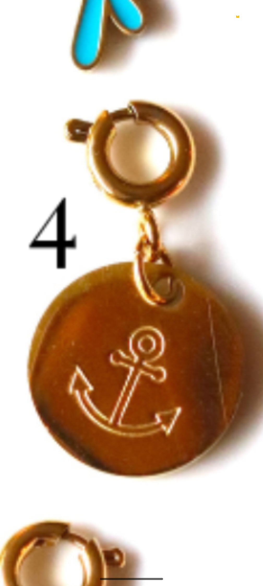 Stainless Steel Gold Plated Nautical Collection Charms
