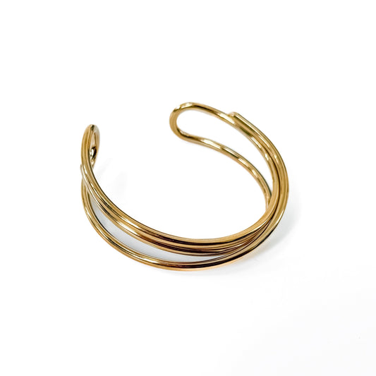 Cleo Crossover Cuff Bangle Bracelet - WATERPROOF