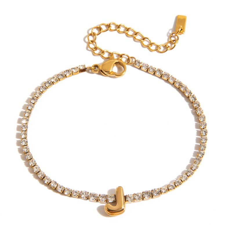 18K Stainless Steel Initial Bracelets