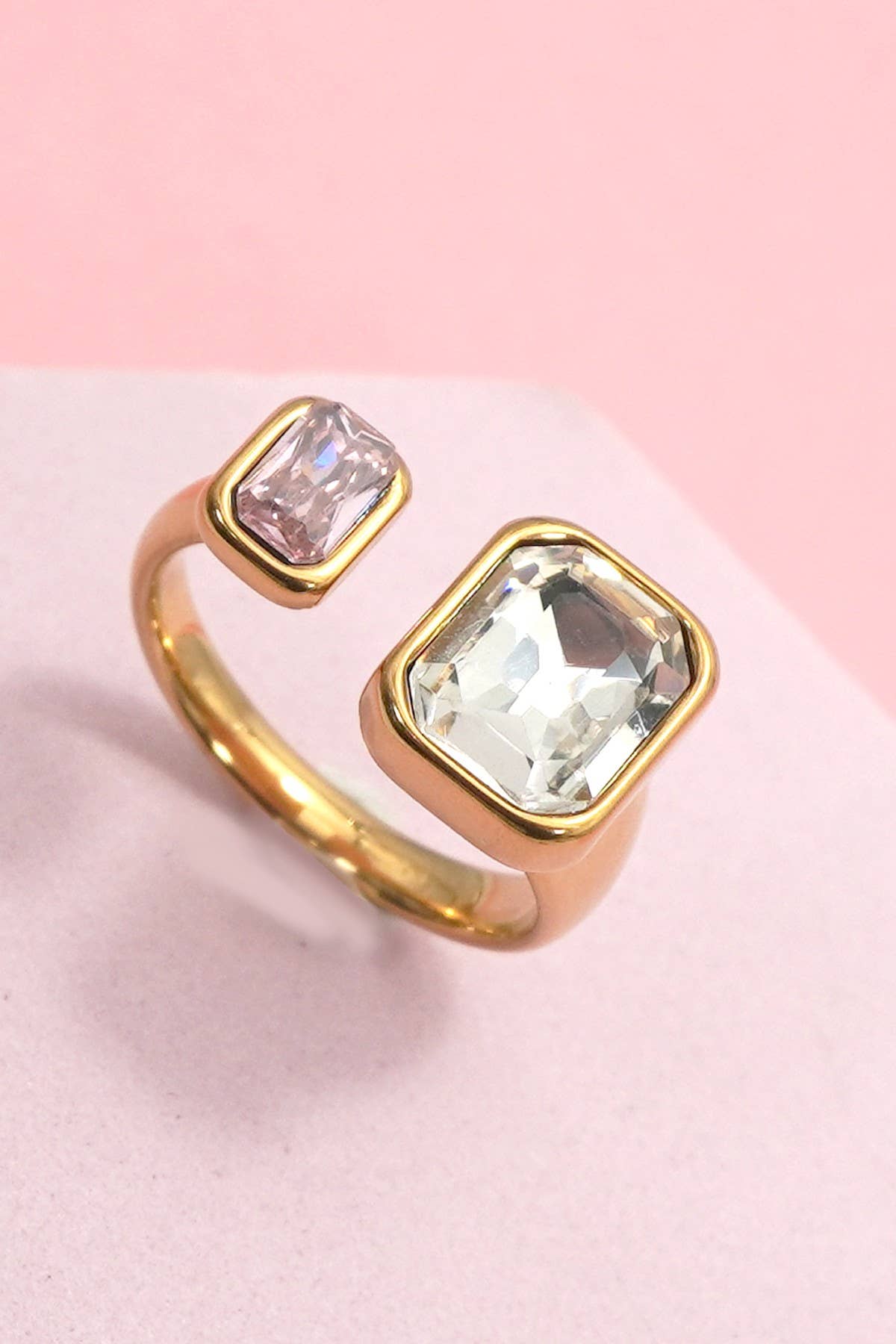 18K Stainless Steel Rhinestone Rings