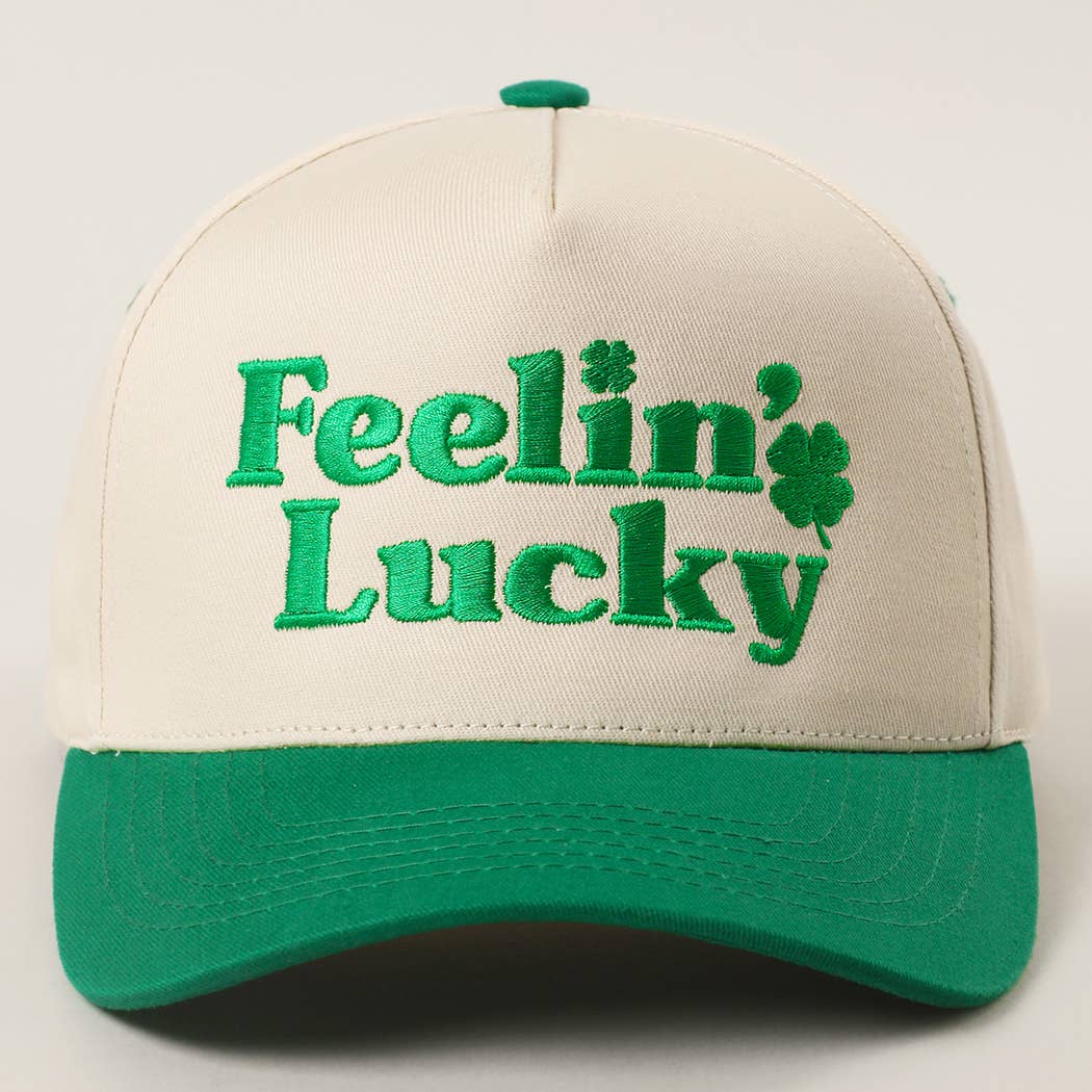 Feelin’ Lucky Embroidery Two-Tone Trucker Hat