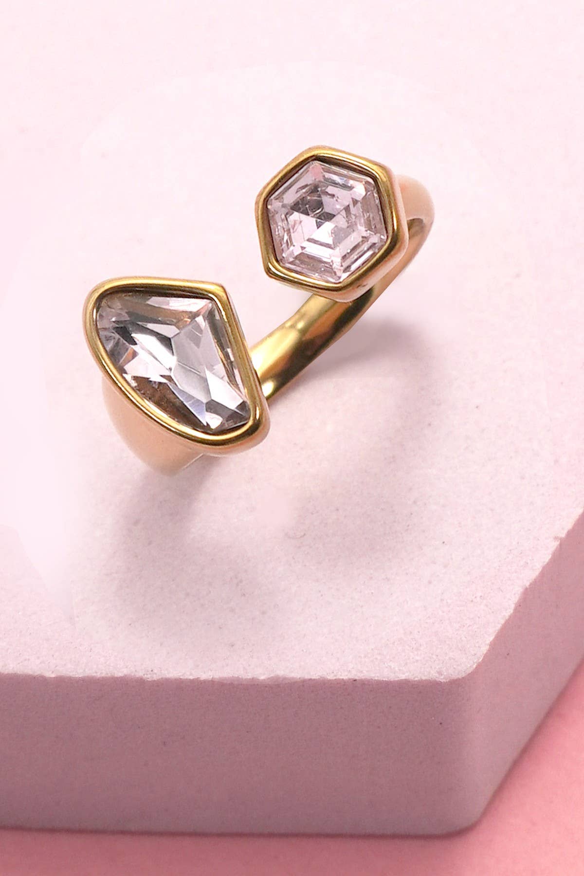 18K Stainless Steel Rhinestone Rings