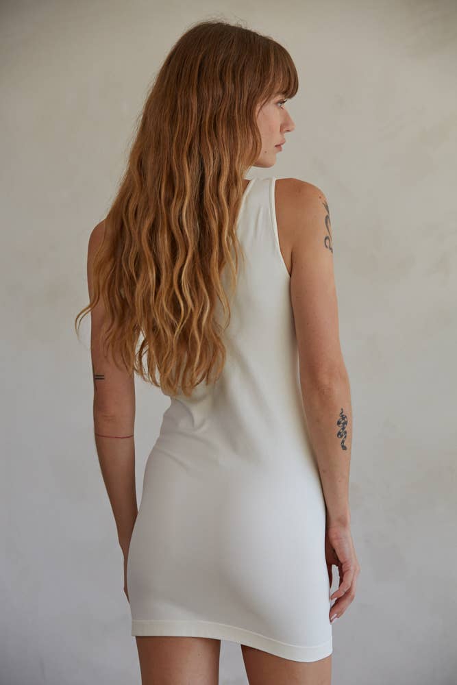 Solid Seamless U&V-neck Reversible Tunic Dress