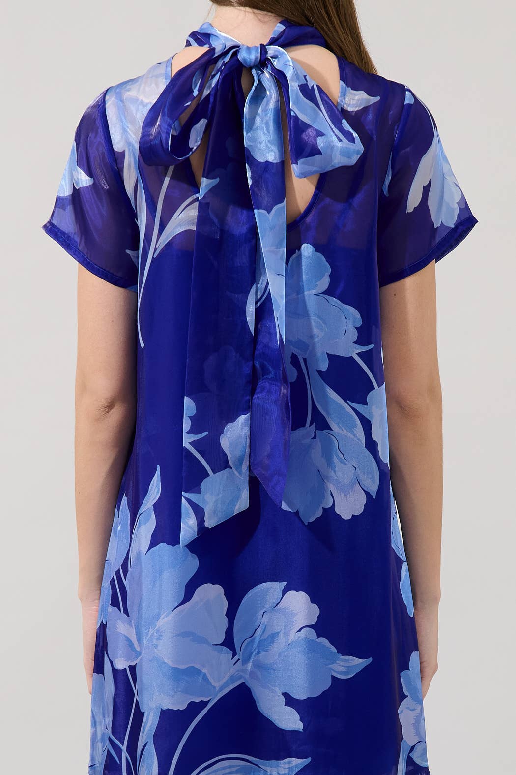 Dime Organza Mockneck Floral Maxi Dress