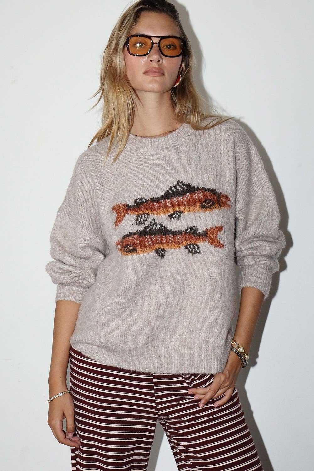 Trout Graphic Knit Sweater