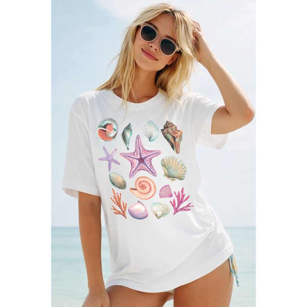Marine Life Oversized Mineral Graphic Tee