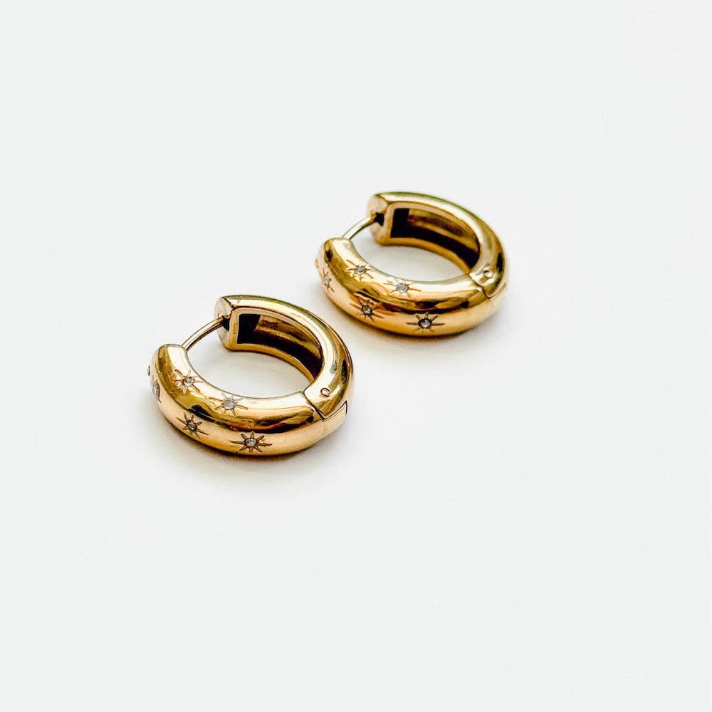 Pops of Sparkle Huggie Hoop - Waterproof