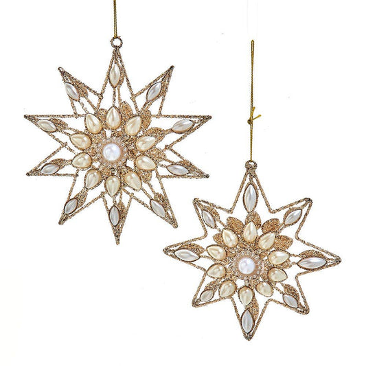 *FINAL SALE* Platinum Snowflake Pearl Ornament