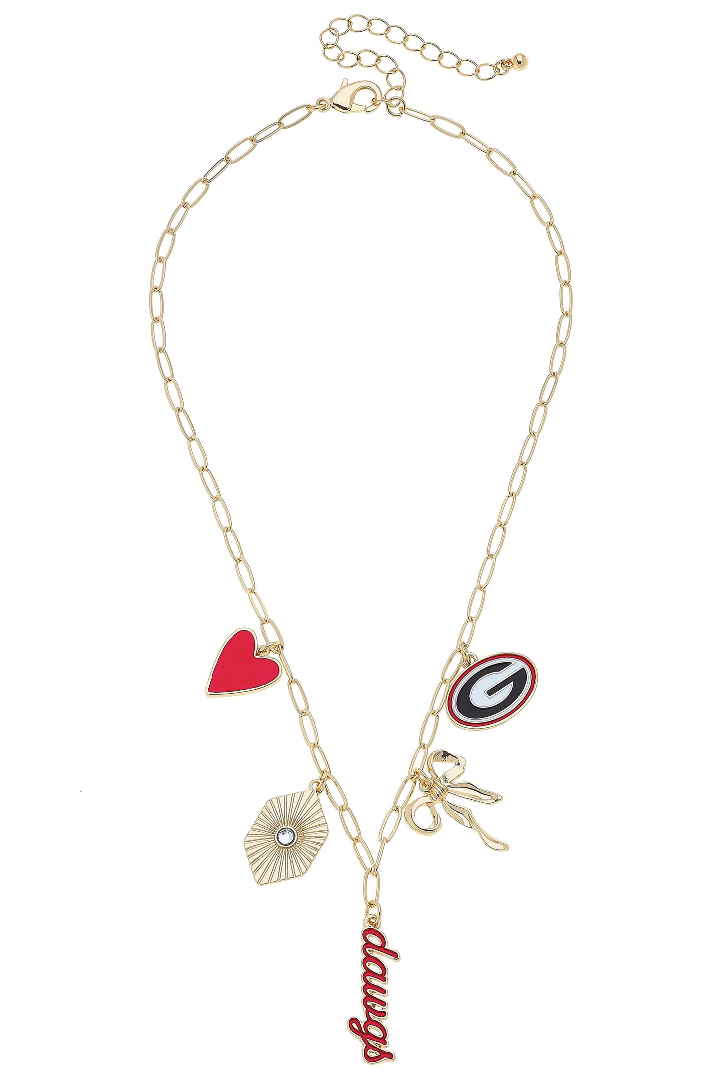 Georgia Bulldogs Paper Clip Charm Necklace