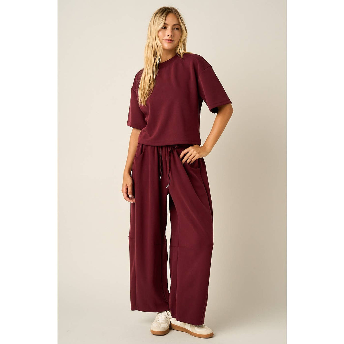 Cloud Knit Barrel Leg Pants