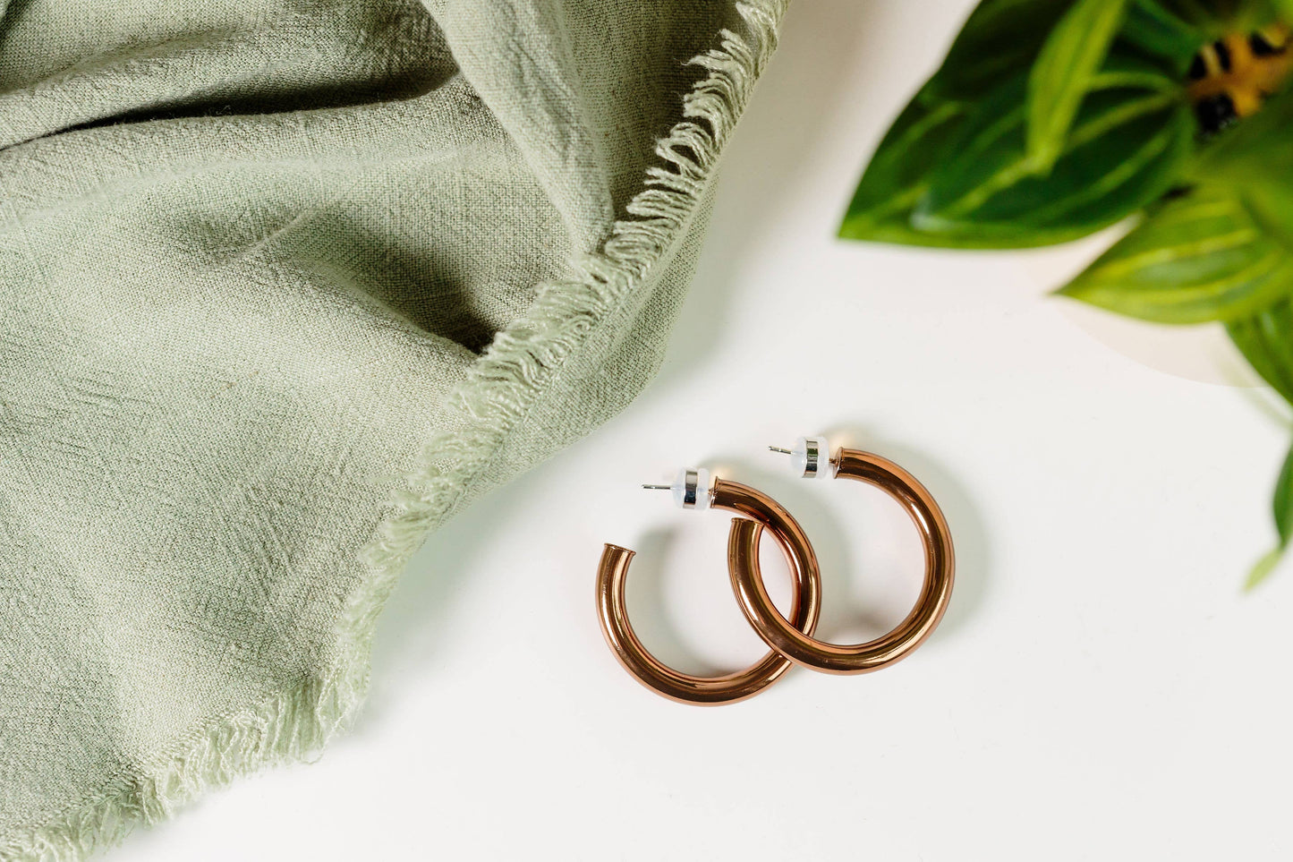 Bronze Metallic Hoops