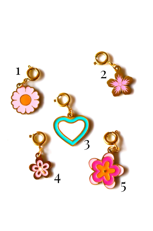 Stainless Steel Gold Plated Floral Charms