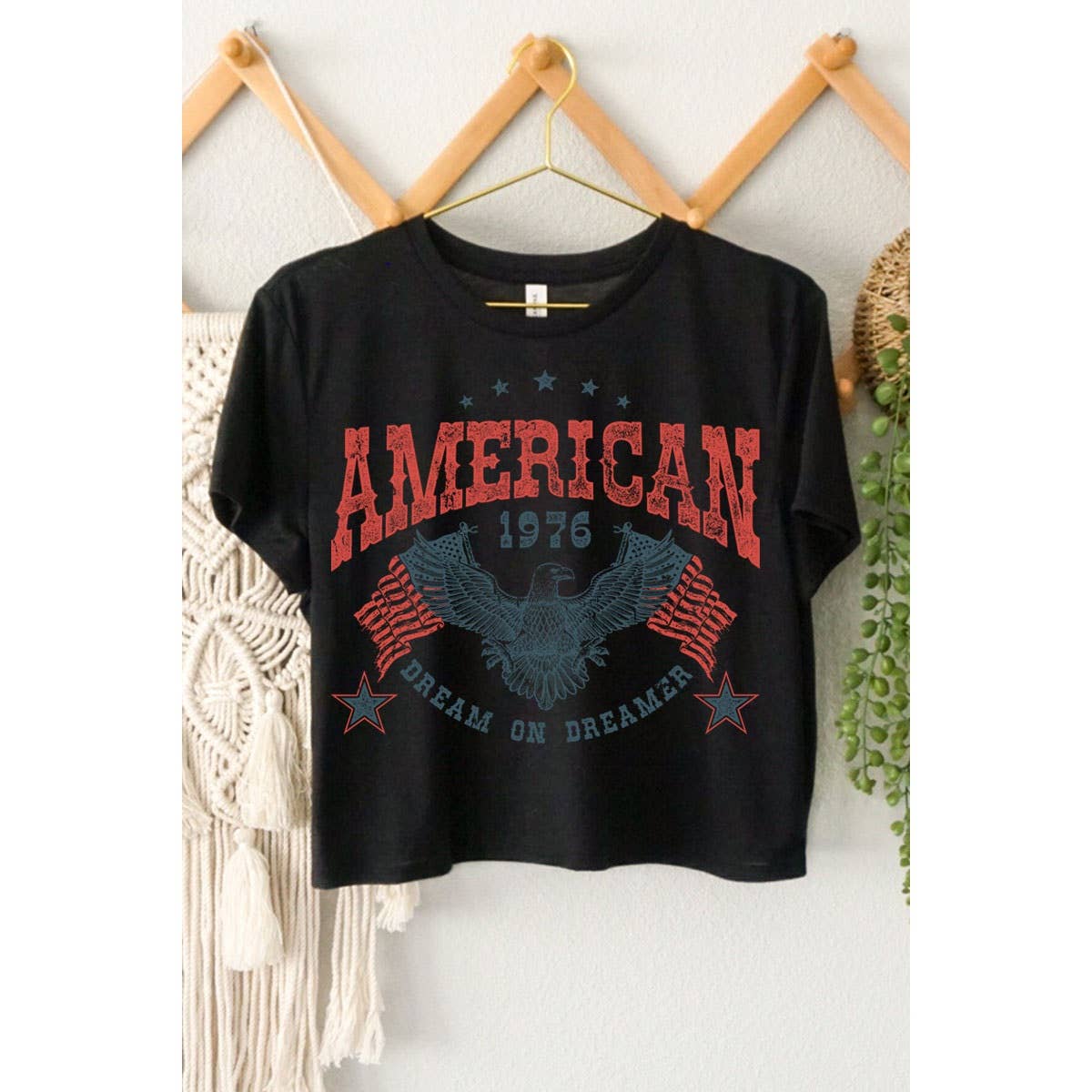 American Dream On Dreamer Graphic Crop Top