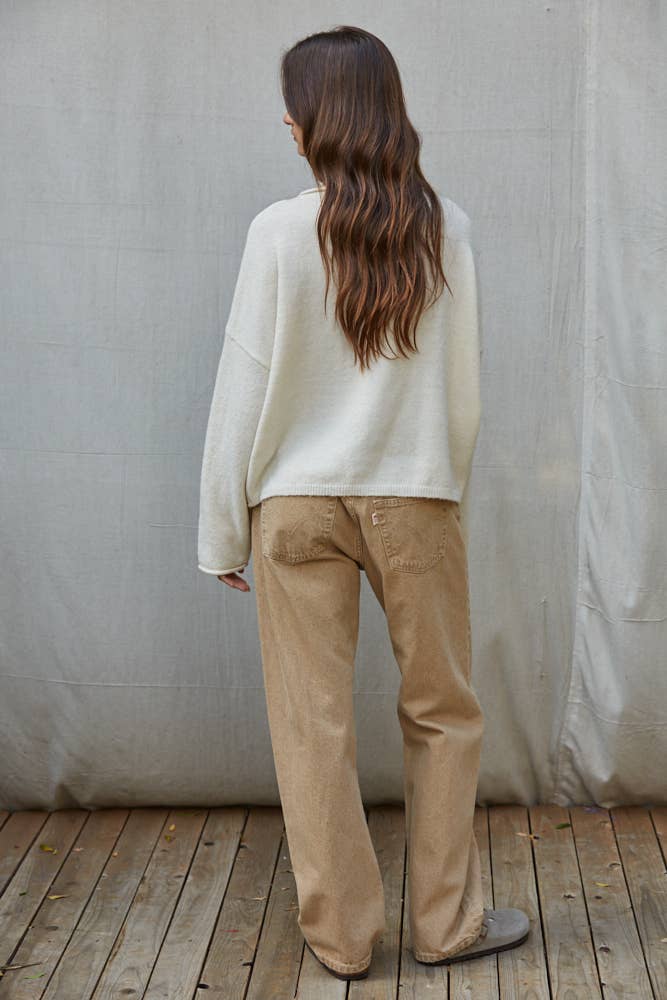 Knit Sweater Animal Jacquard Long Sleeve Pullover
