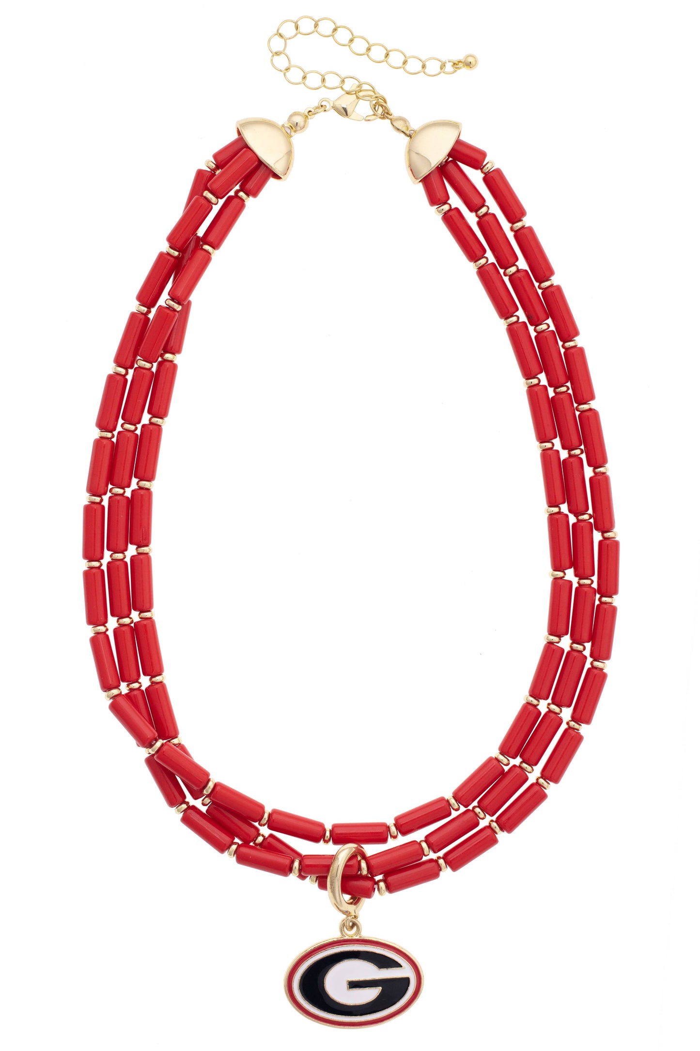 Georgia Bulldogs Multi-Strand Beaded Logo Necklace