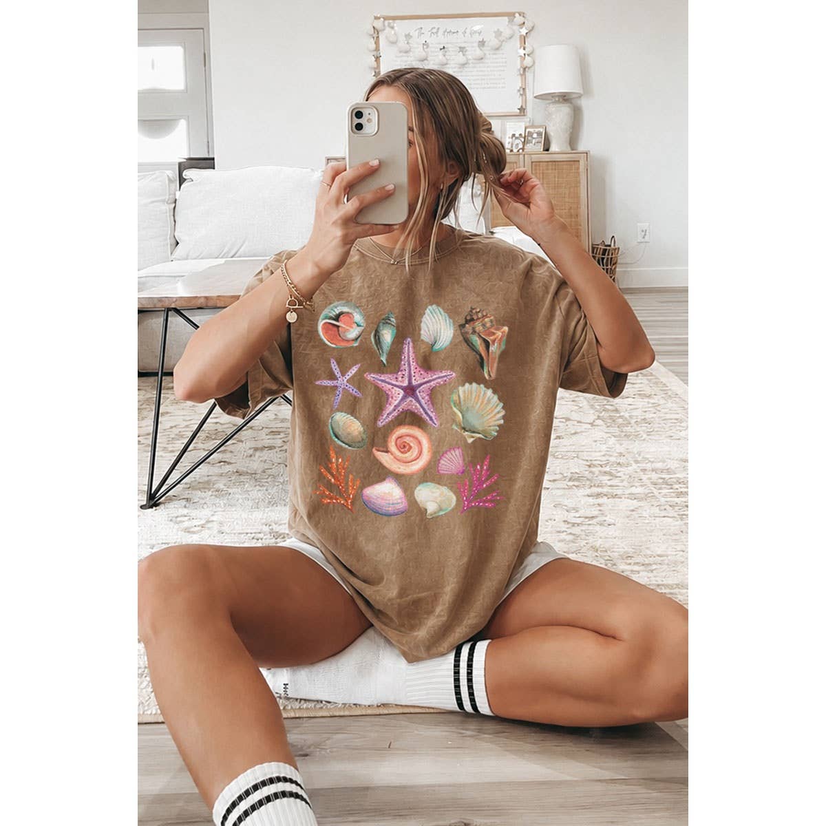 Marine Life Oversized Mineral Graphic Tee