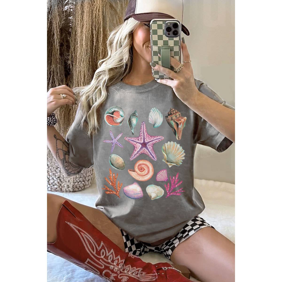 Marine Life Oversized Mineral Graphic Tee