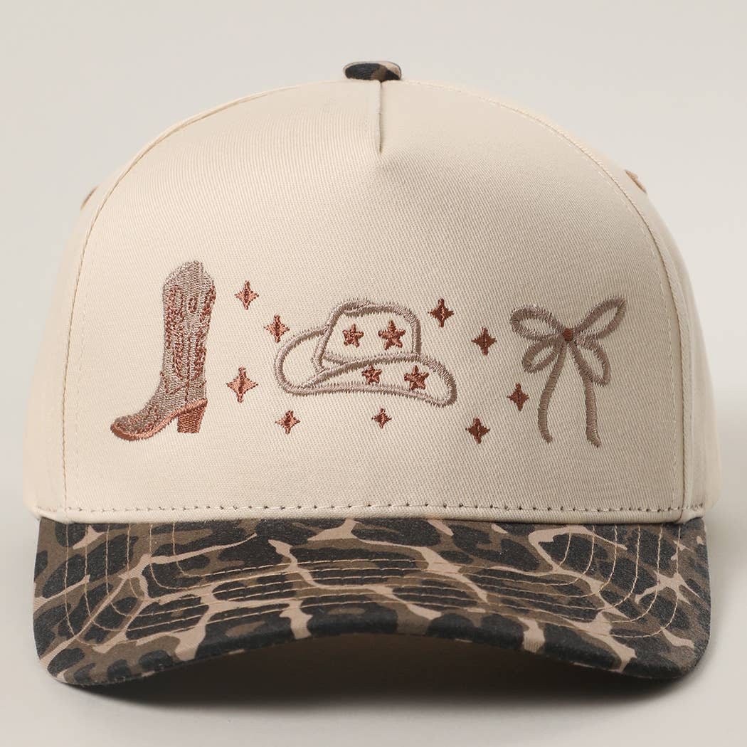 Coquette Western Embroidery Two-Tone Trucker Hat