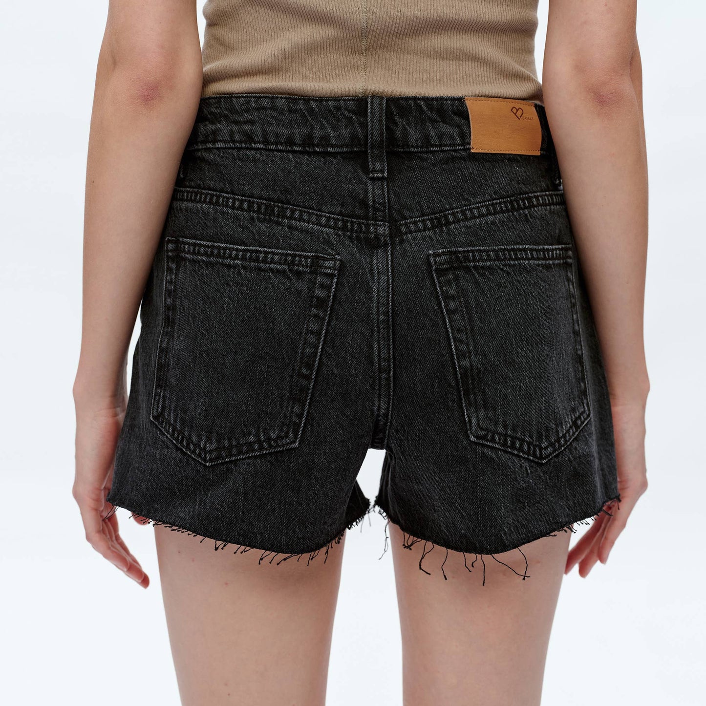 *FINAL SALE* High Rise Denim Shorts With Raw Hem