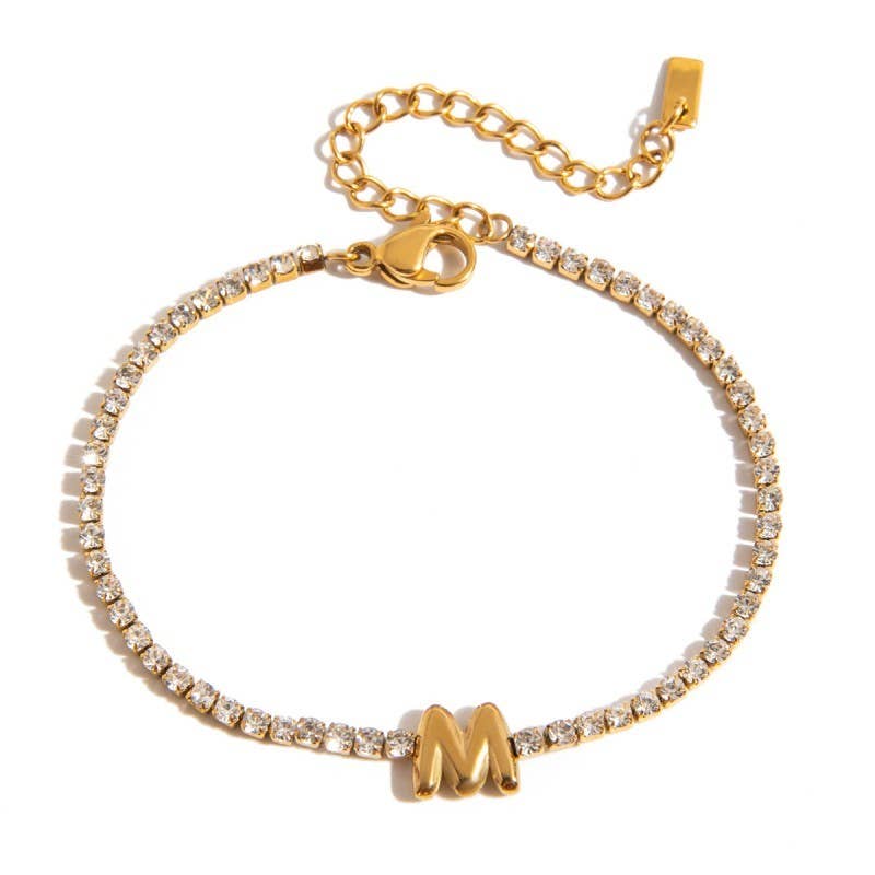 18K Stainless Steel Initial Bracelets