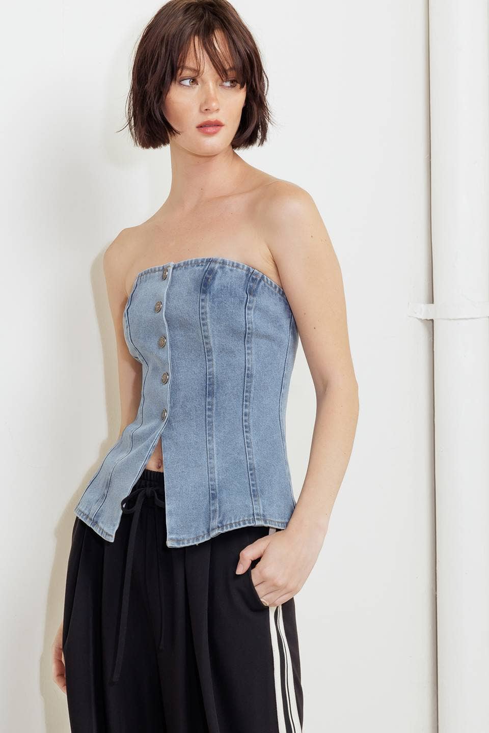 *FINAL SALE* Indigo Washed Denim Top