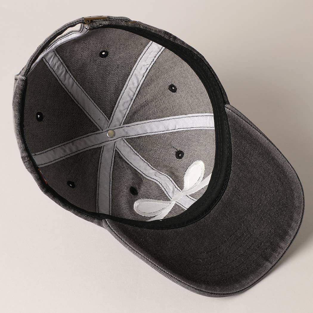 Trendy Bow Embroidered Denim Baseball Cap
