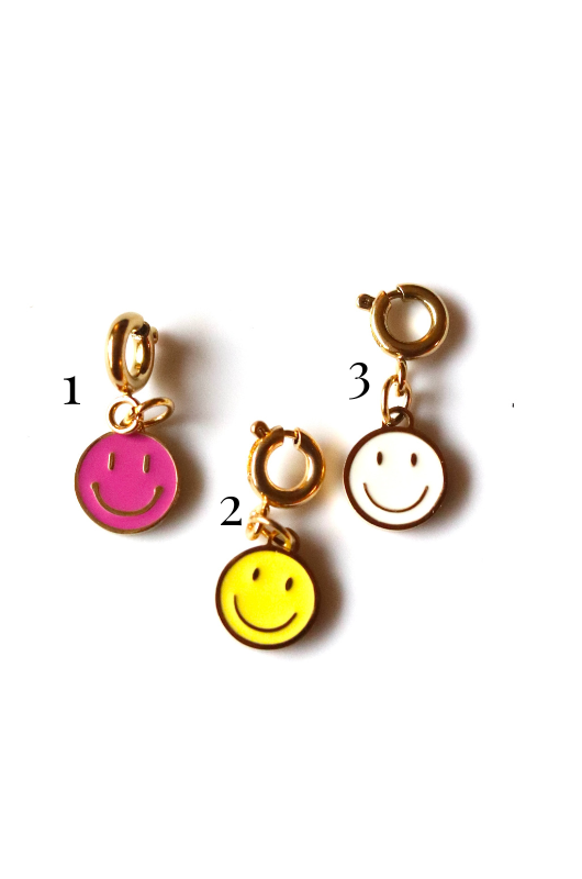 Stainless Steel Gold Plated Smiley Face Charms