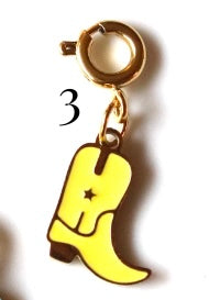 Stainless Steel Gold Plated Cowboy Boot Charms
