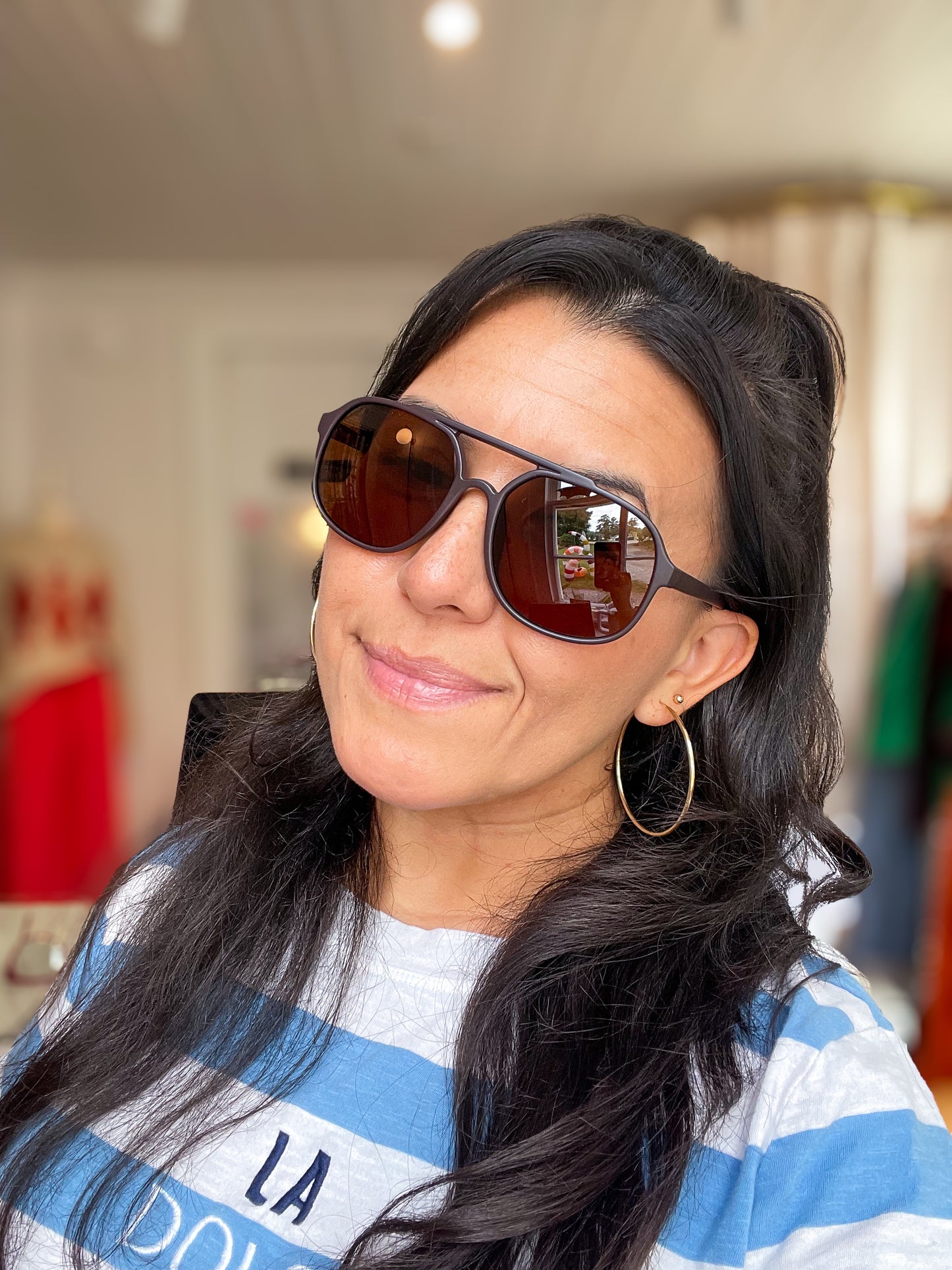 Amber Aviator Sunglasses