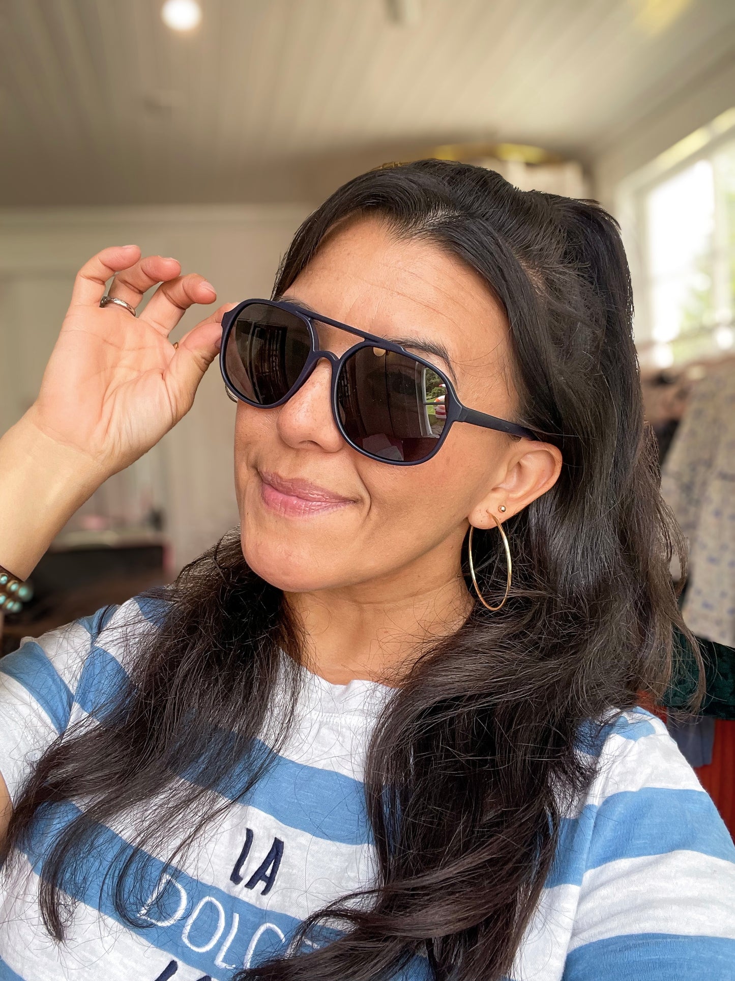 Amber Aviator Sunglasses