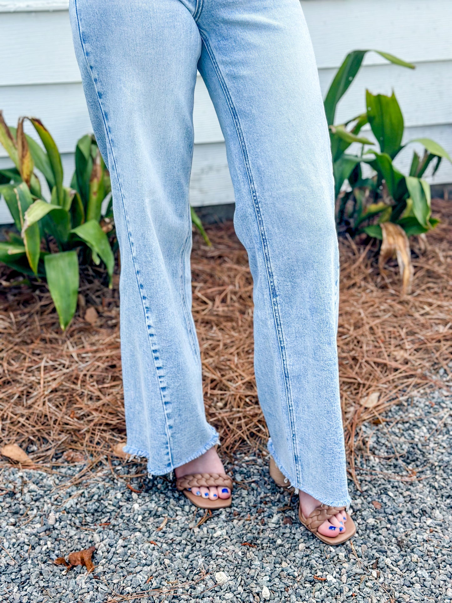 Beth Light Blue High Rise Wide Leg Jeans