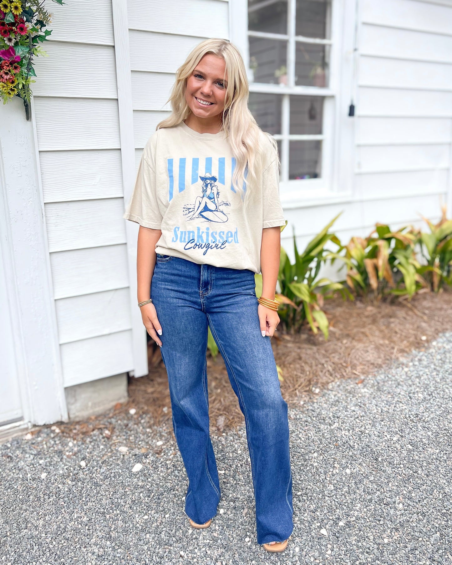 *FINAL SALE* Sun Kissed Cowgirl Oversized Mineral Graphic Tee