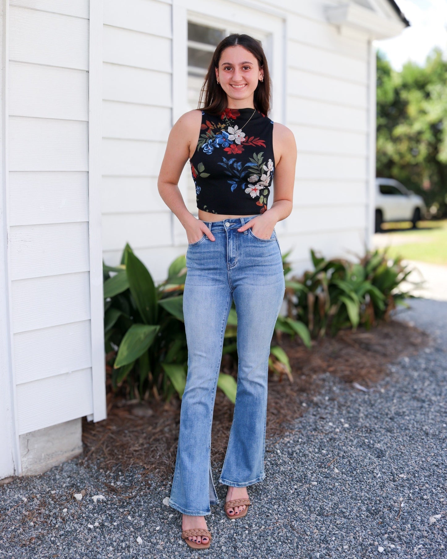 Four Seasons High-Neck Crop Top