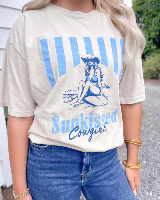 *FINAL SALE* Sun Kissed Cowgirl Oversized Mineral Graphic Tee