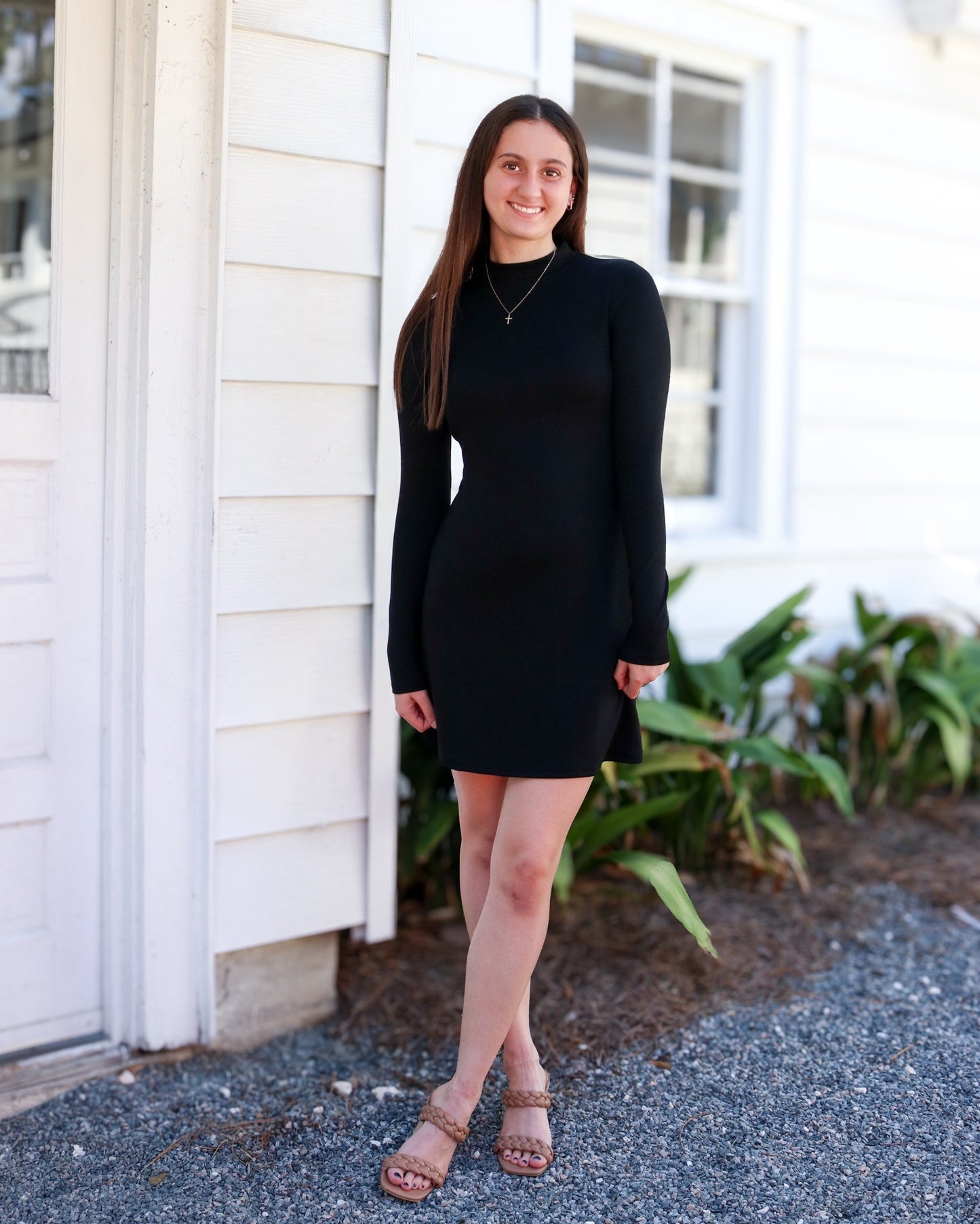 Hustle High Mock Neck Knit Mini Dress