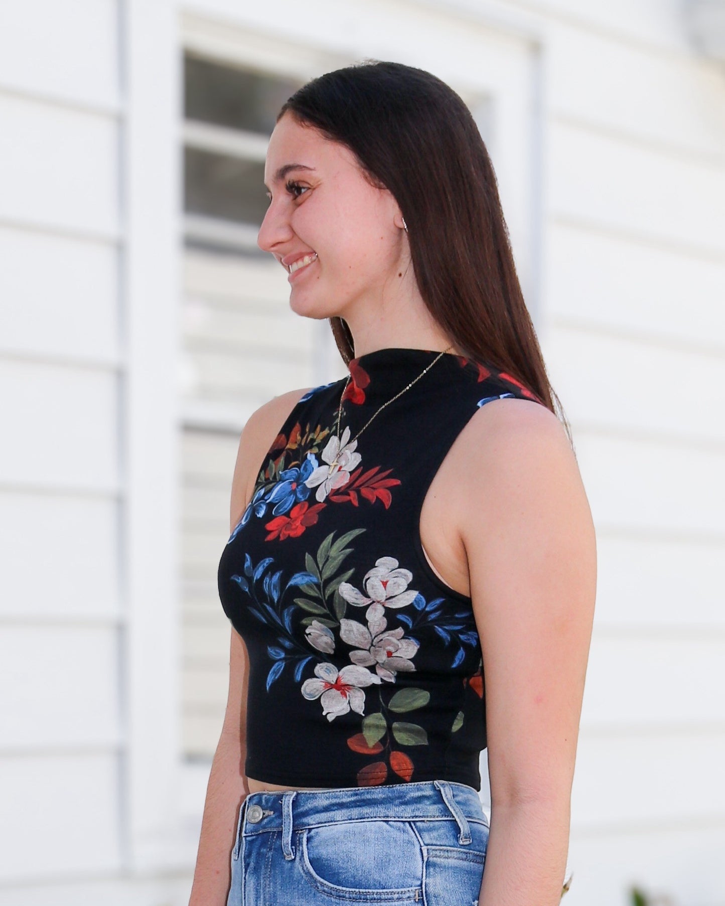 Four Seasons High-Neck Crop Top