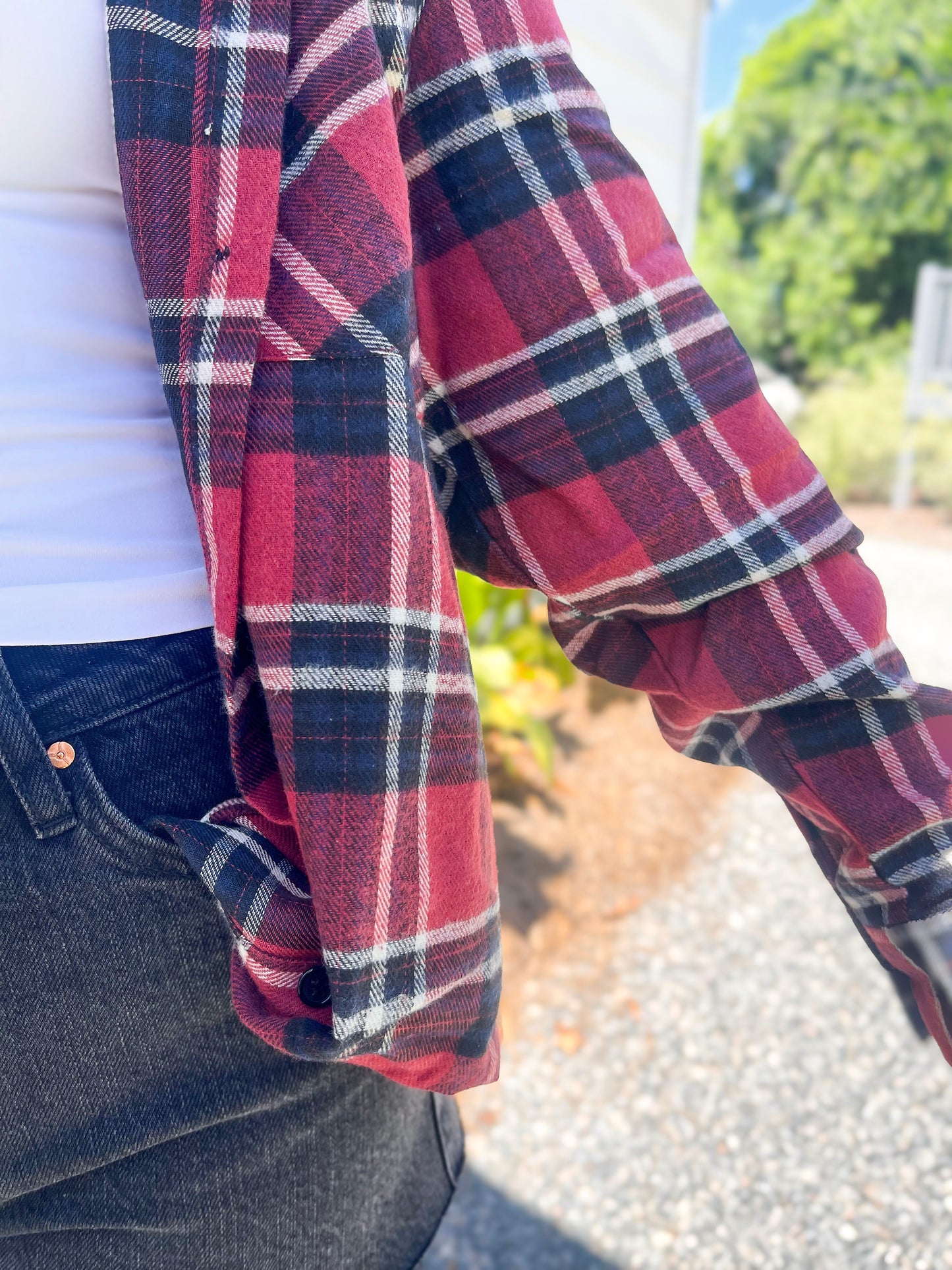 UGA Plaid Oversized Top