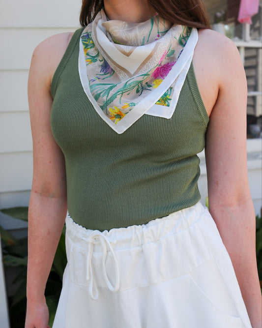 Large Print Silky Feel Bandana Scarf