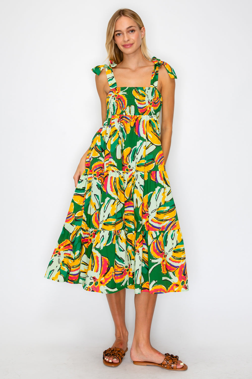 Calypso Mostera Smock Midi Dress