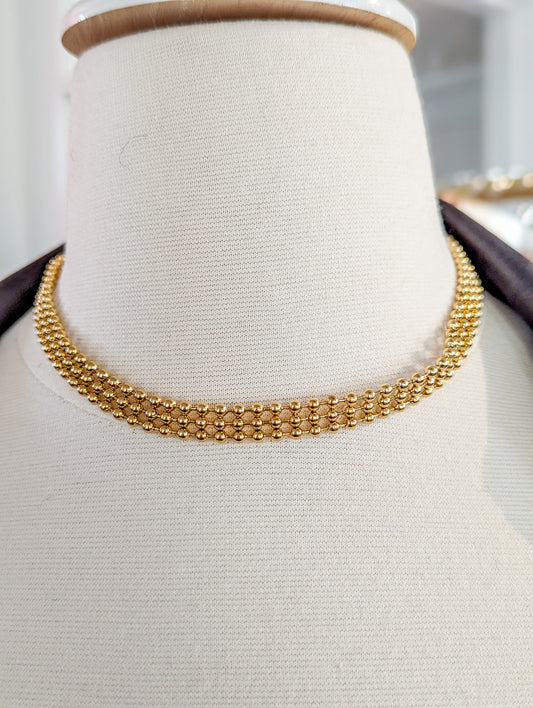 Gold Triple Chain Water Resistant Necklace