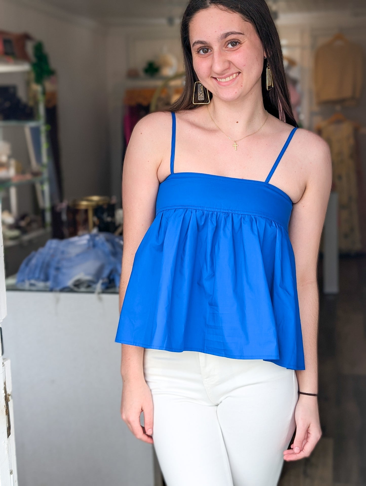 *FINAL SALE* Flowy Tie-back Spaghetti Strap Top