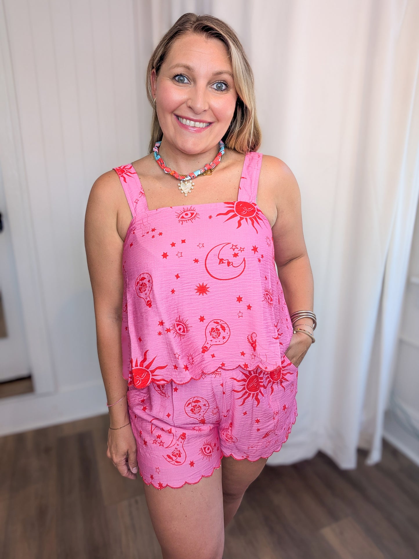 * FINAL SALE* Cosmic Reverie Scalloped Detailed Shorts